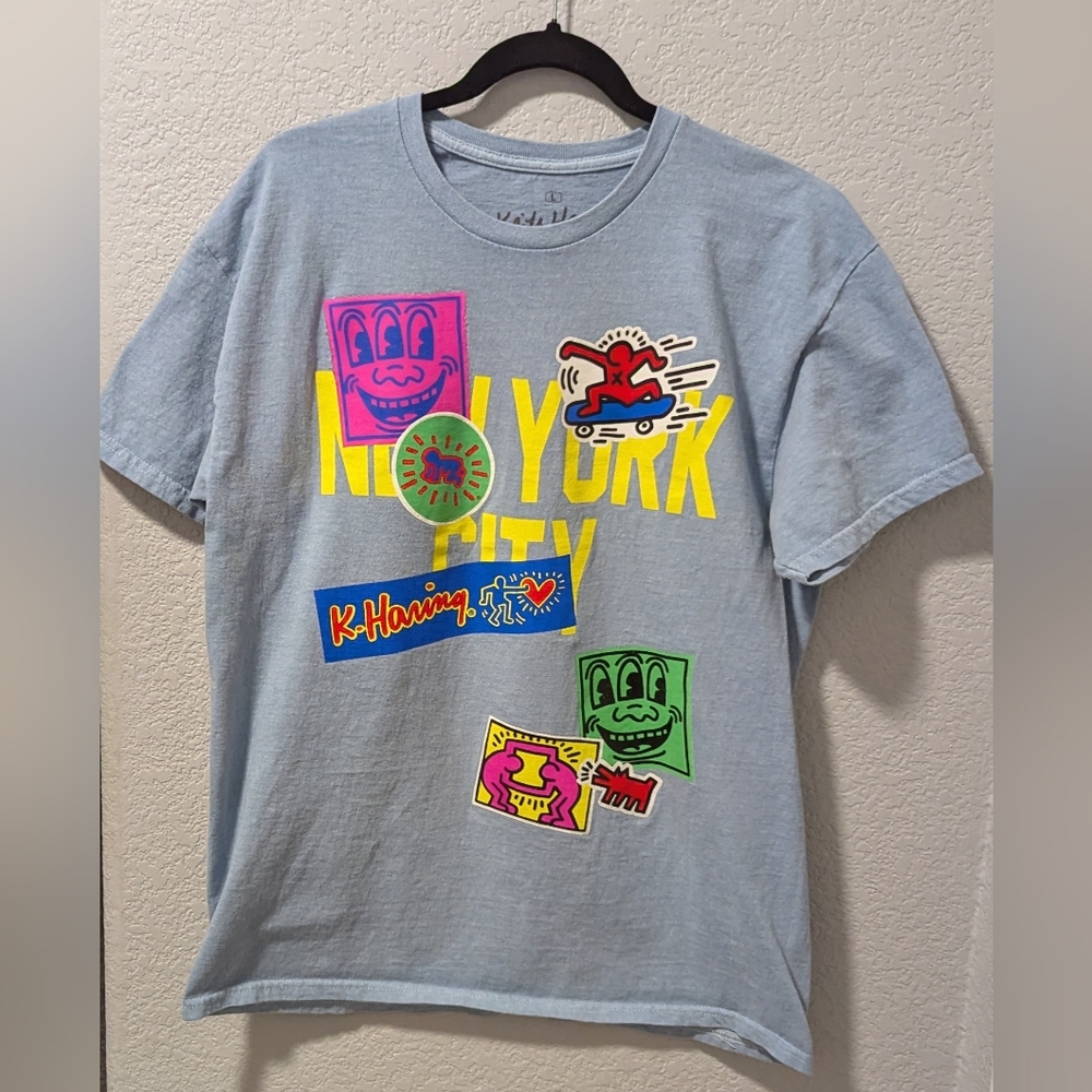 The Keith Haring NY Sticker T-Shirt short sleeve Size Large